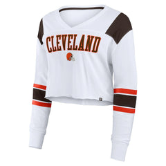 Cleveland Browns Women's Stretch Cropped Fashion Long Sleeve T-Shirt | NFL On sale