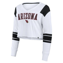 Arizona Cardinals Women's Stretch Cropped Fashion Long Sleeve T-Shirt | NFL Outlet