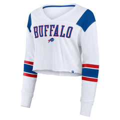 Buffalo Bills Women's Stretch Cropped Fashion Long Sleeve T-Shirt | NFL New