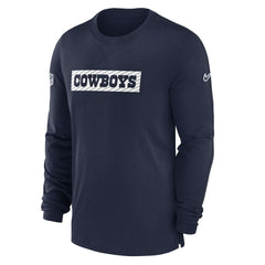 Dallas Cowboys 2024/25 Sideline Player Tri-Blend Performance Long Sleeve T-Shirt | NFL Sale
