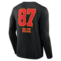 Kansas City Chiefs Travis Kelce Team Wordmark Player Name & Number Long Sleeve T-Shirt | NFL New