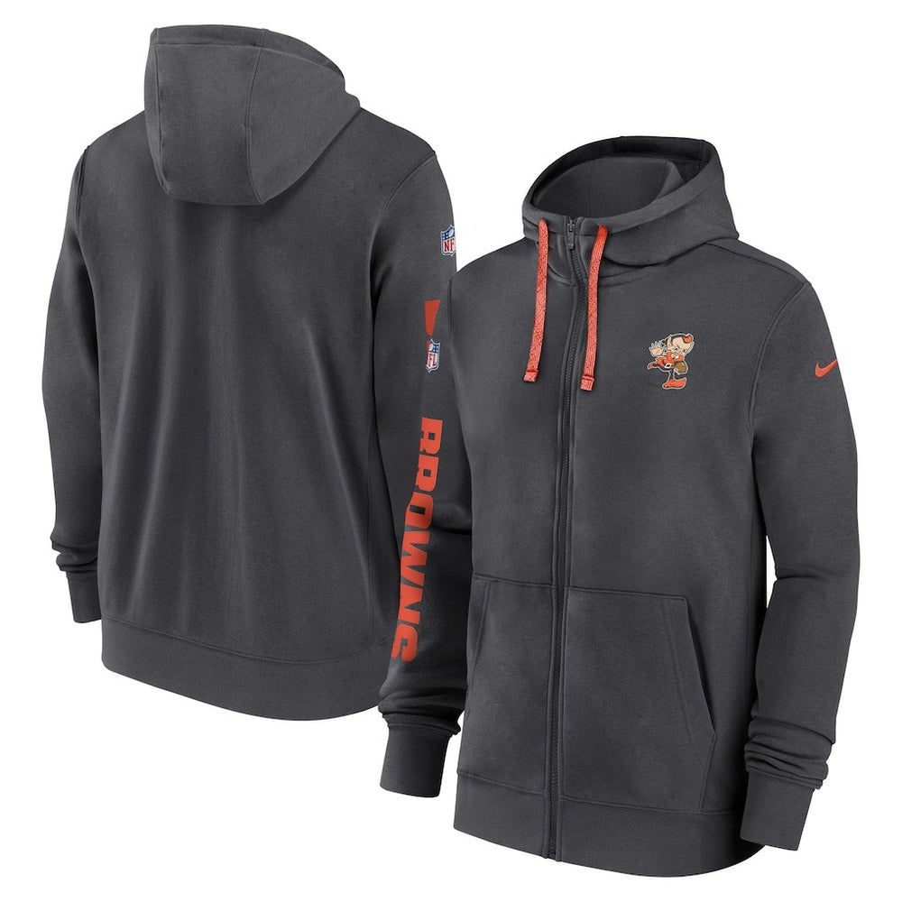 Cleveland Browns 2024 Sideline Club Full-Zip Hoodie | NFL Outlet