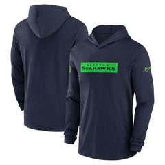 Seattle Seahawks 2024/25 Sideline Performance Long Sleeve Hoodie T-Shirt | NFL New