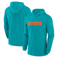 Miami Dolphins 2024/25 Sideline Performance Long Sleeve Hoodie T-Shirt | NFL On sale