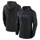 Baltimore Ravens 2024/25 Sideline Performance Long Sleeve Hoodie T-Shirt | NFL Outlet