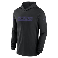 Baltimore Ravens 2024/25 Sideline Performance Long Sleeve Hoodie T-Shirt | NFL Outlet