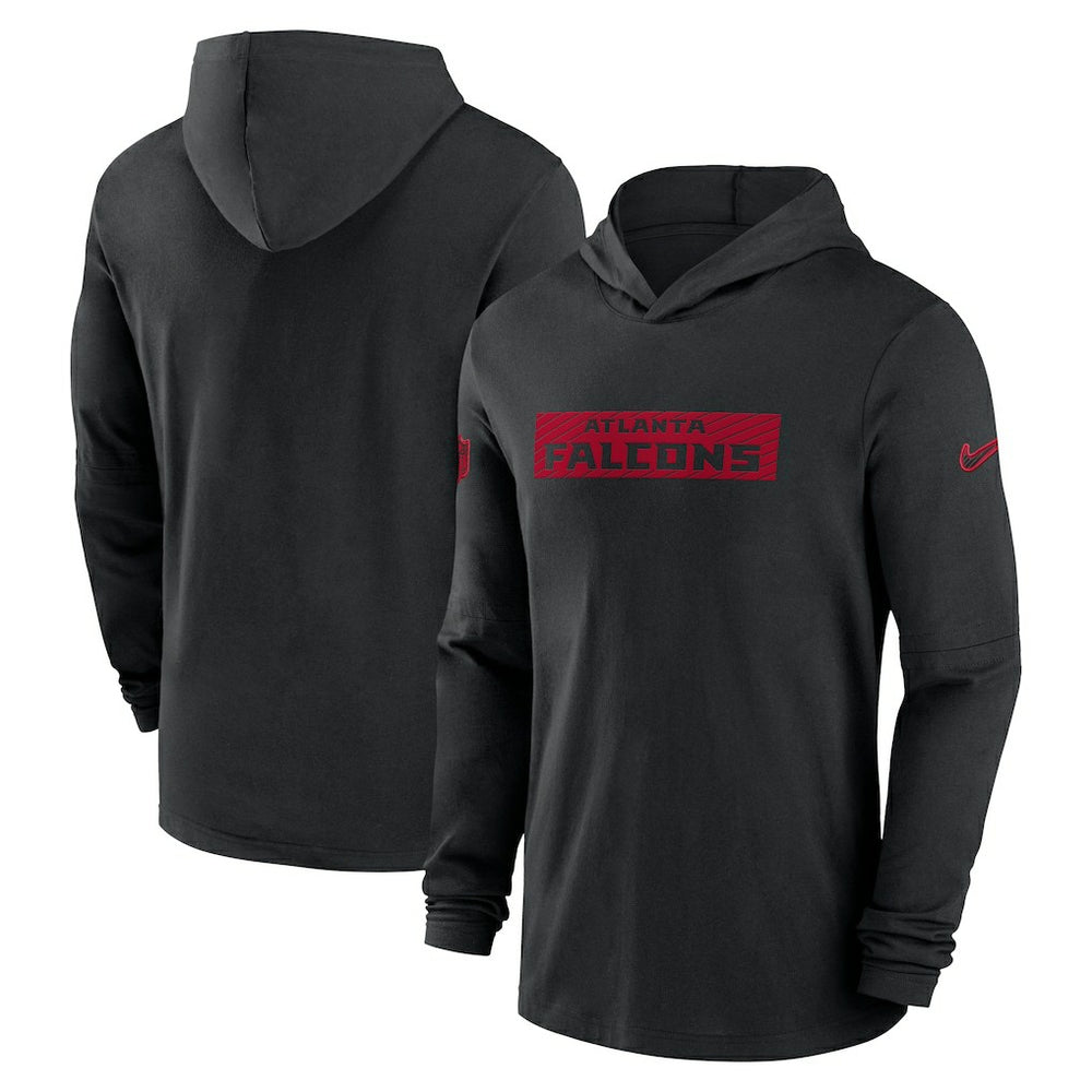 Atlanta Falcons 2024/25 Sideline Performance Long Sleeve Hoodie T-Shirt | NFL New