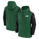 New York Jets 2024/25 Sideline Pre-Game Player 1/2-Zip Hoodie Jacket | NFL Outlet