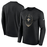 New Orleans Saints Icon Legend Performance Long Sleeve T-Shirt | NFL Online