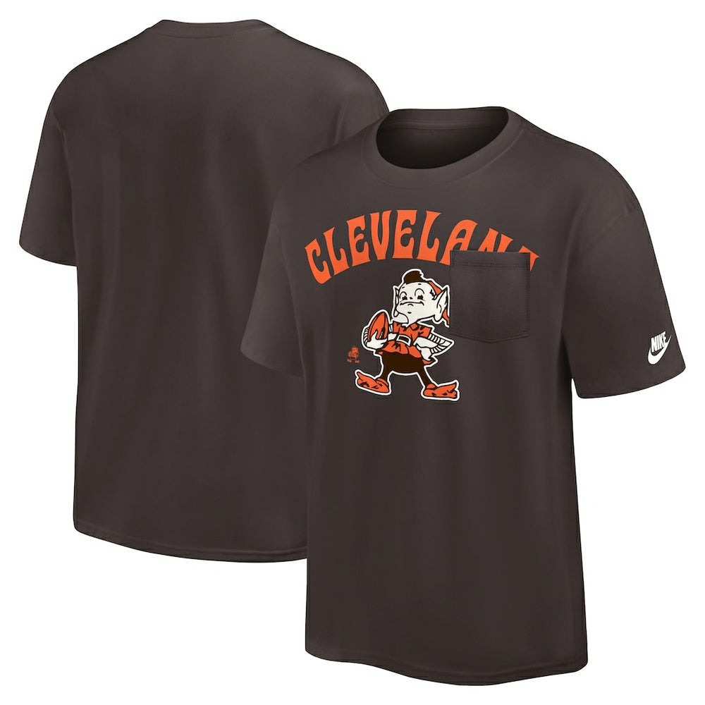 Cleveland Browns Rewind Heavy Max90 Pocket T-Shirt | NFL Hot