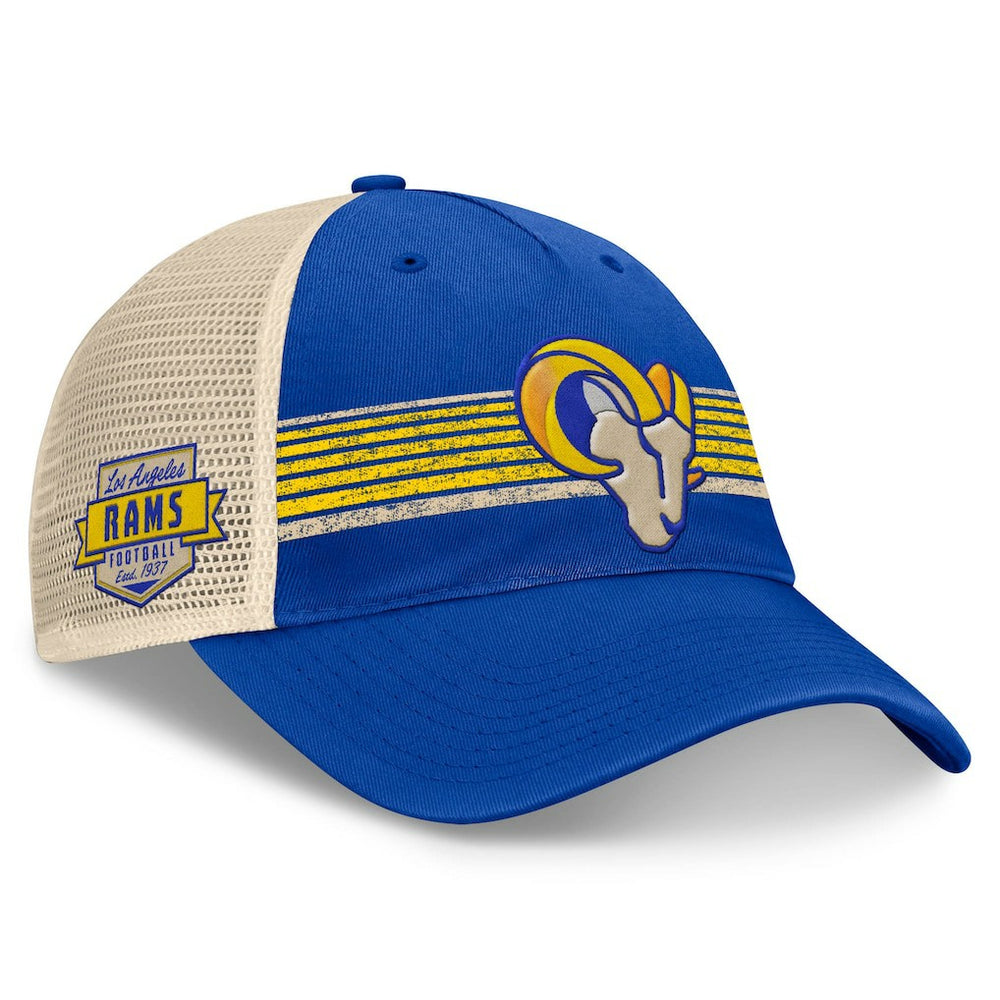 Los Angeles Rams Center Stripe Trucker Adjustable Hat | NFL Outlet