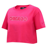 Chicago Cubs Pro Standard Women's Triple Pink Boxy Cropped T-Shirt - MLB T-shirts
