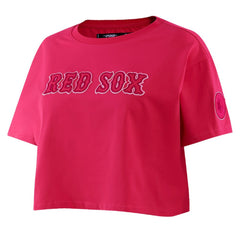 Boston Red Sox Pro Standard Women's Triple Pink Boxy Cropped T-Shirt - MLB T-shirts