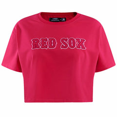 Boston Red Sox Pro Standard Women's Triple Pink Boxy Cropped T-Shirt - MLB T-shirts