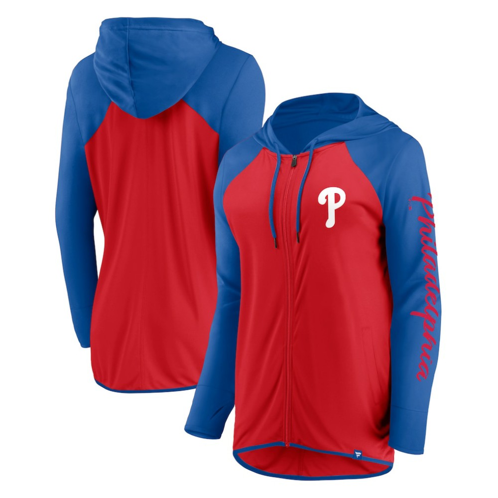 Philadelphia Phillies Fanatics Women's Script Sleeve Full-Zip Hoodie - MLB Hoodies