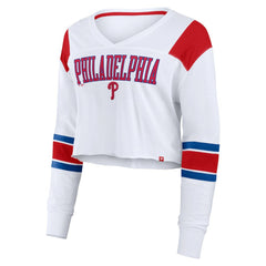 Philadelphia Phillies Fanatics Women's Stretch Cropped Fashion Long Sleeve T-Shirt - MLB T-shirts