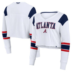 Atlanta Braves Fanatics Women's Stretch Cropped Fashion Long Sleeve T-Shirt - MLB T-shirts