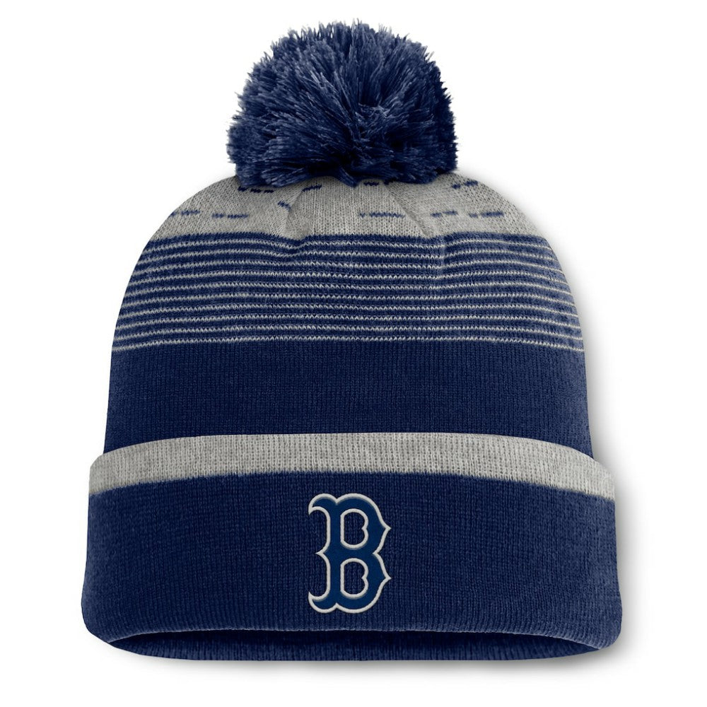 Boston Red Sox Fanatics Fundamental Gradient Cuffed Knit Hat with Pom - MLB Hats