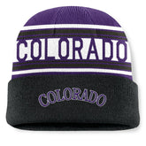 Colorado Rockies Fanatics Fundamental Team Stripe Cuffed Knit Hat - MLB Hats