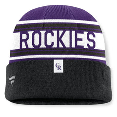 Colorado Rockies Fanatics Fundamental Team Stripe Cuffed Knit Hat - MLB Hats