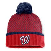 Washington Nationals Fanatics Women's Fundamental Jacquard Cuffed Knit Hat with Pom - MLB Hats