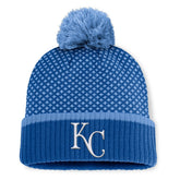 Kansas City Royals Fanatics Women's Fundamental Jacquard Cuffed Knit Hat with Pom - MLB Hats