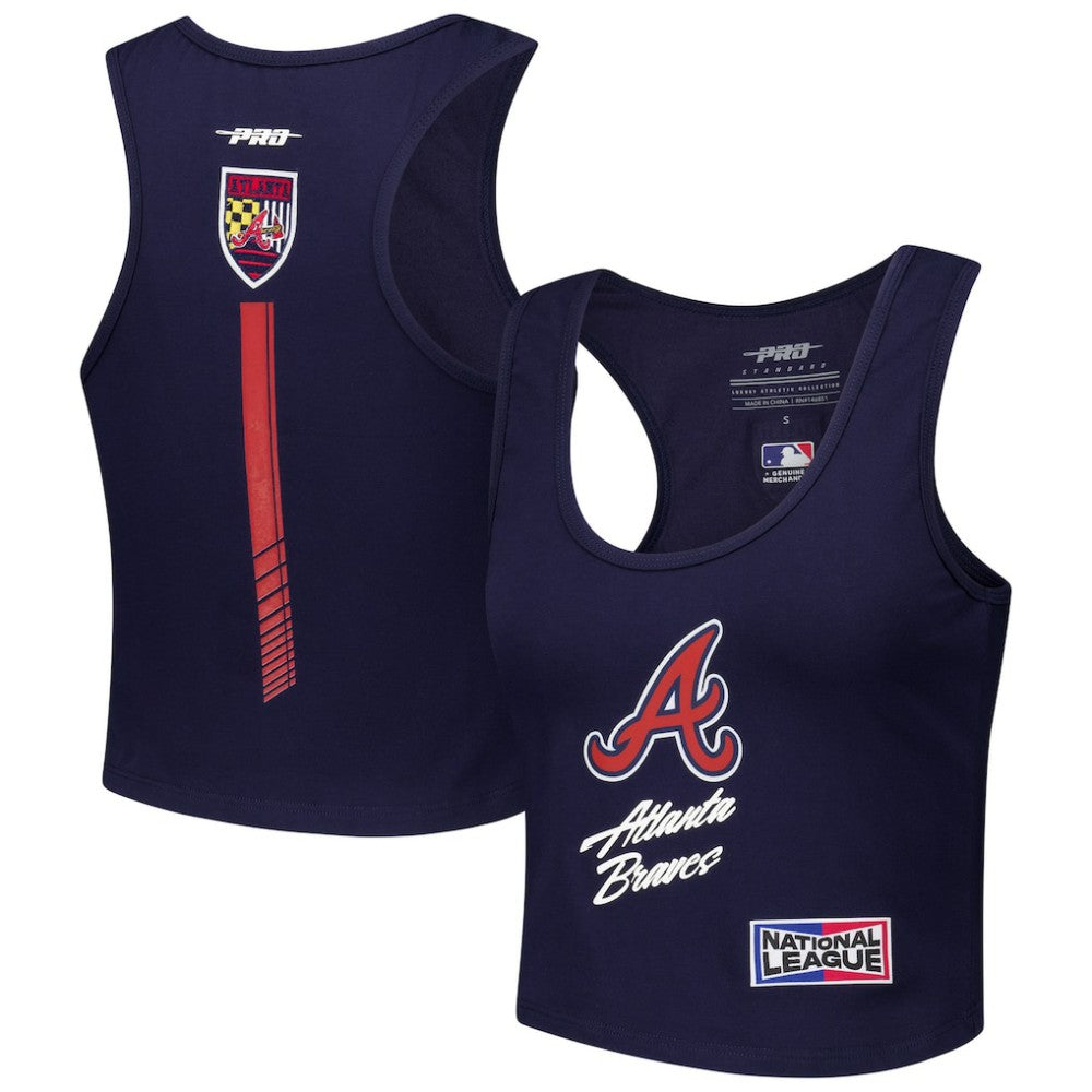 Atlanta Braves Pro Standard Women's Fast Lane Fitted Tri-Blend Cropped Tank Top - MLB Tanks