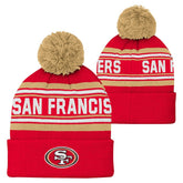 San Francisco 49ers Youth Jacquard Cuffed Knit Hat with Pom | NFL Hot
