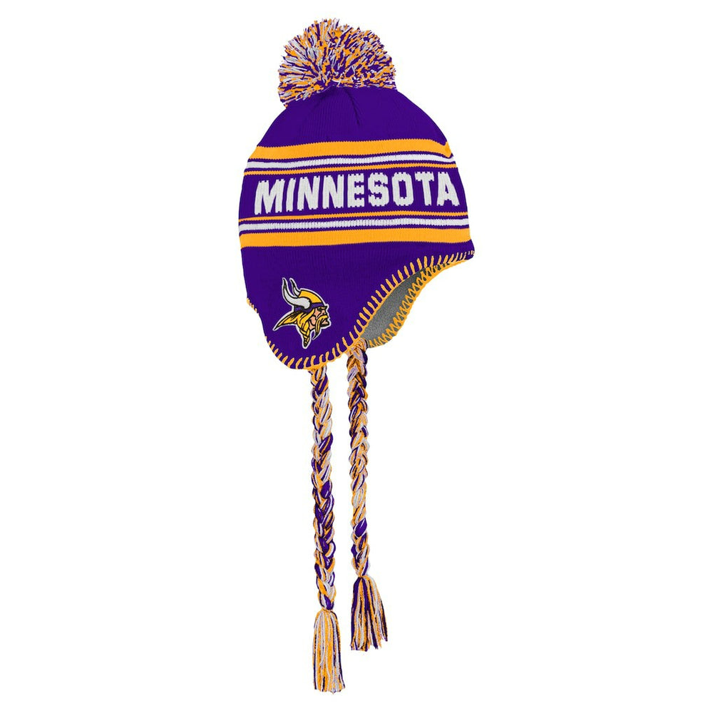 Minnesota Vikings Youth Jacquard Tassel Knit Hat with Pom | NFL Discount
