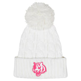 Cincinnati Bengals Girls Youth Cable Cuffed Knit Hat with Pom | NFL Near me