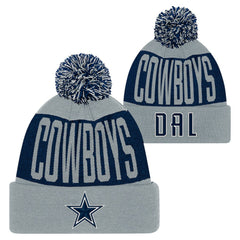 Dallas Cowboys Youth Bevel Cuffed Knit Hat with Pom | NFL US