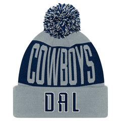 Dallas Cowboys Youth Bevel Cuffed Knit Hat with Pom | NFL US