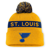 St. Louis Blues Fanatics Women's Authentic Pro Rink Cuffed Knit Hat with Pom - NHL Hats