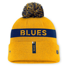 St. Louis Blues Fanatics Women's Authentic Pro Rink Cuffed Knit Hat with Pom - NHL Hats