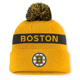 Boston Bruins Fanatics Women's Authentic Pro Rink Cuffed Knit Hat with Pom - NHL Hats