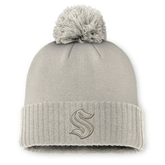 Seattle Kraken Fanatics Women's Authentic Pro Road Cuffed Knit Hat with Pom - NHL Hats
