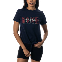 Boston Red Sox The Wild Collective Women's Twist Front T-Shirt - MLB T-shirts