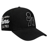 Black Philadelphia 76ers Pro Standard Paint the City Pinch Front Snapback Hat | NBA