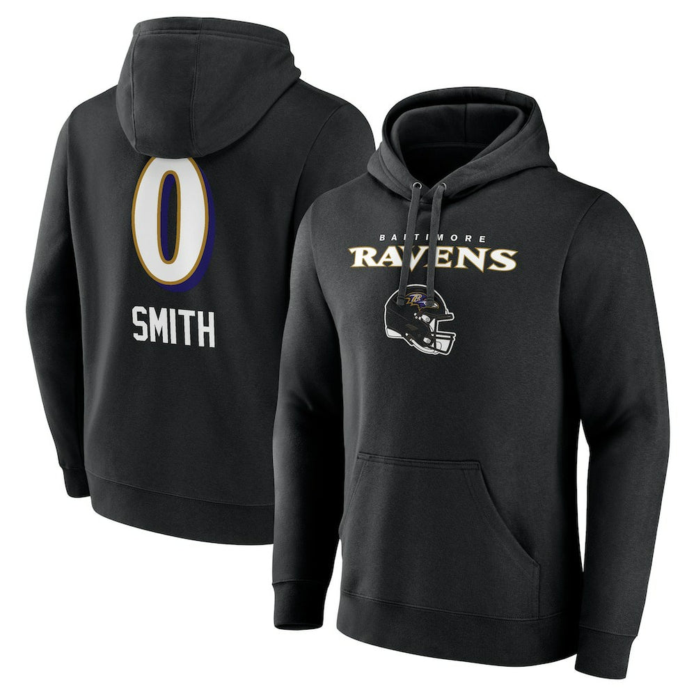 Baltimore Ravens Roquan Smith Team Wordmark Player Name & Number Pullover Hoodie | NFL Discount