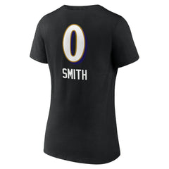 Baltimore Ravens Roquan Smith Women's Team Wordmark Player Name & Number V-Neck T-Shirt | NFL Sale