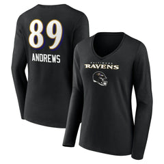 Baltimore Ravens Mark Andrews Women's Team Wordmark Player Name & Number Long Sleeve V-Neck T-Shirt | NFL Near me