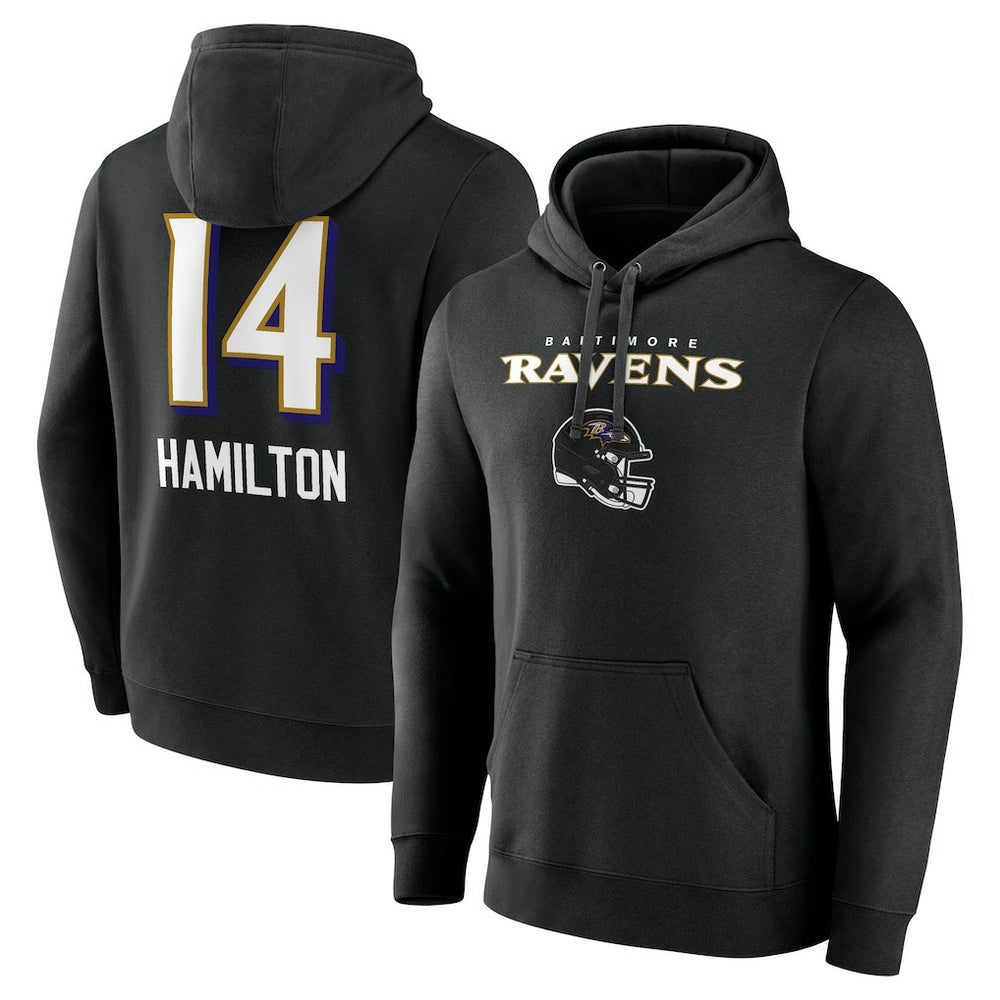 Baltimore Ravens Kyle Hamilton Team Wordmark Player Name & Number Pullover Hoodie | NFL Near me