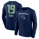 Seattle Seahawks Jake Bobo Team Wordmark Player Name & Number Long Sleeve T-Shirt | NFL Discount