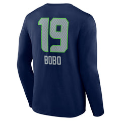 Seattle Seahawks Jake Bobo Team Wordmark Player Name & Number Long Sleeve T-Shirt | NFL Discount