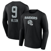 Las Vegas Raiders Tyree Wilson Team Wordmark Player Name & Number Long Sleeve T-Shirt | NFL On sale