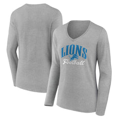 Detroit Lions Women's Victory Script V-Neck Long Sleeve T-Shirt | NFL Outlet
