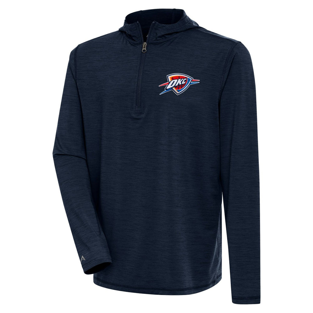 Heather Navy Oklahoma City Thunder Antigua Tidy Quarter-Zip Lightweight Pullover Top | NBA