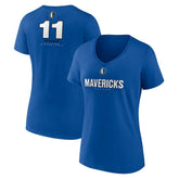 Blue Kyrie Irving Dallas Mavericks Women's Behind The Back Name & Number V-Neck T-Shirt sale | NBA
