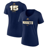 Navy Nikola Jokic Denver Nuggets Women's Behind The Back Name & Number V-Neck T-Shirt sale | NBA