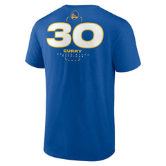 Royal Stephen Curry Golden State Warriors Behind The Back Name & Number T-Shirt sale | NBA